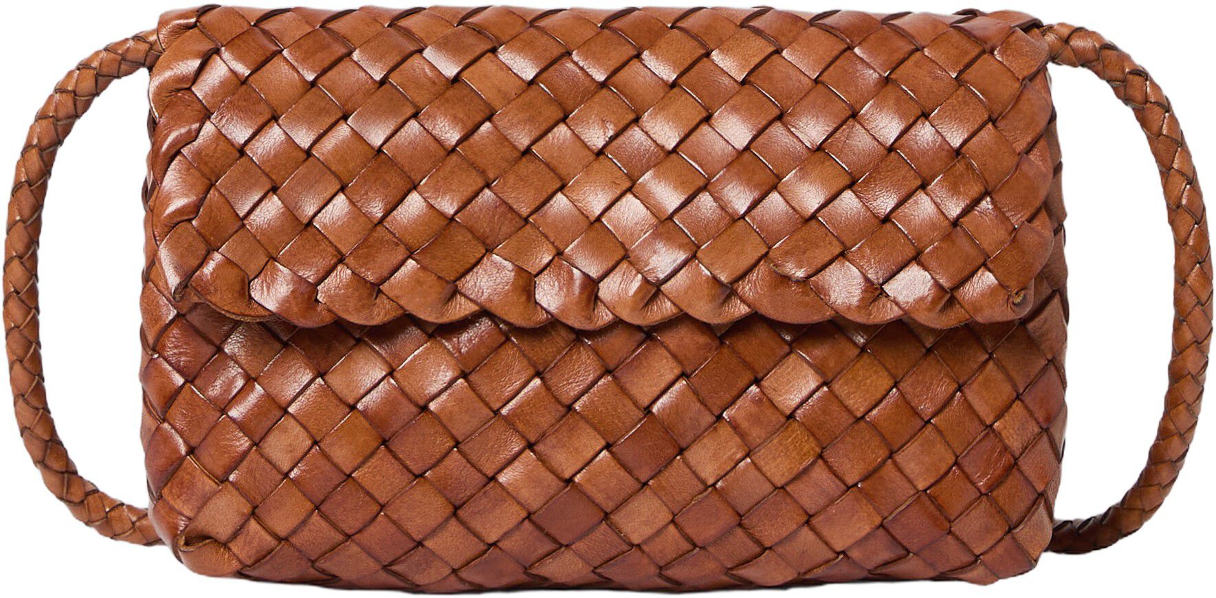 VINNIE WOVEN LEATHER CROSSBODY