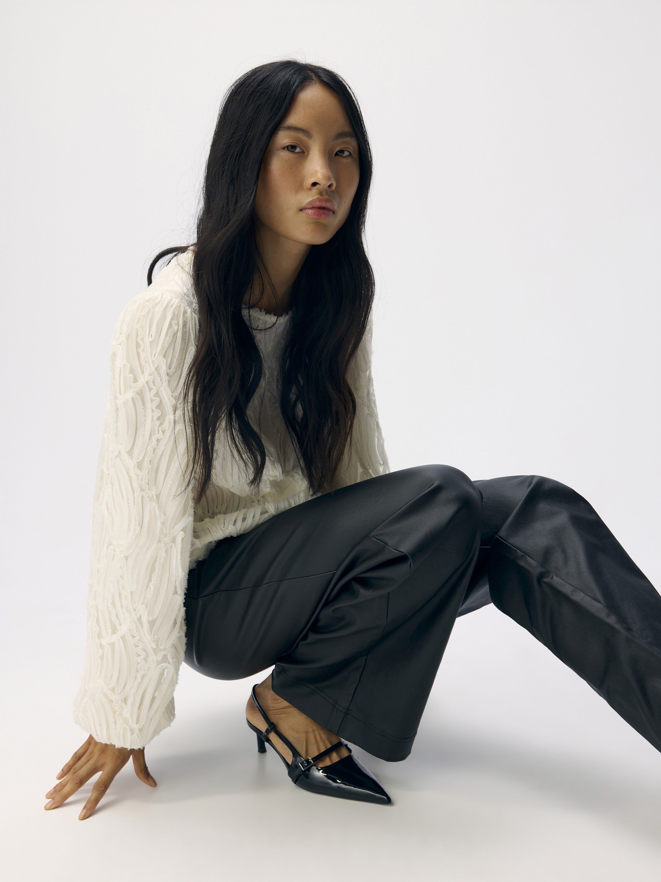 OBJMELBA LISA WIDE COATED PANT NOOS