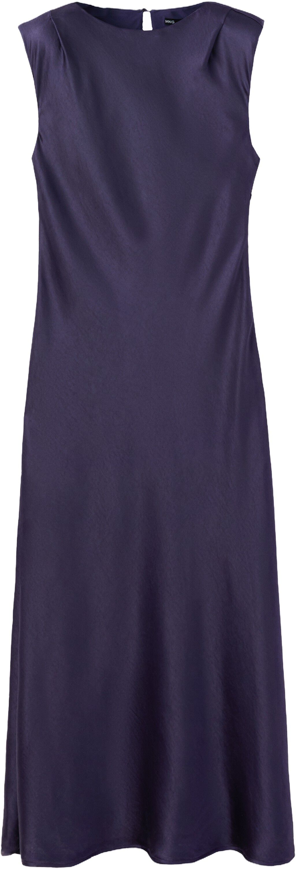 Satin dress with shoulder pads