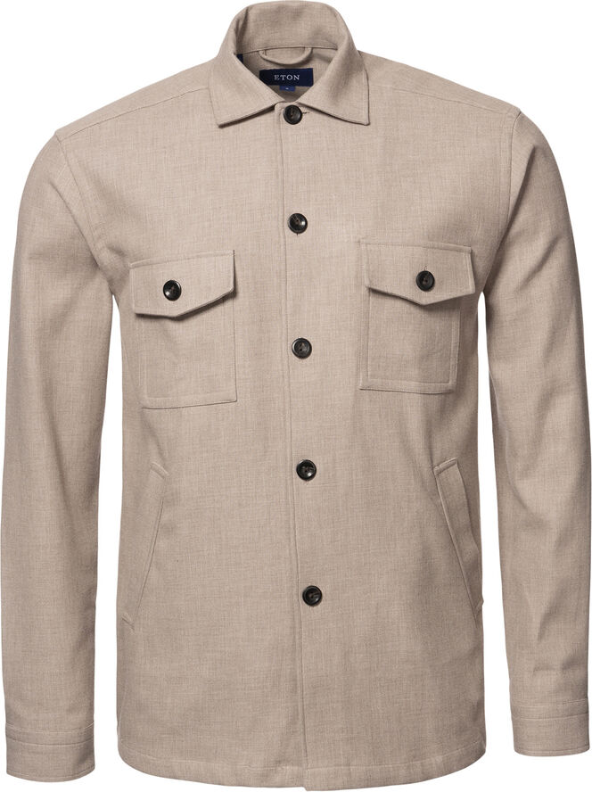 Beige Two Face Twill Overshirt