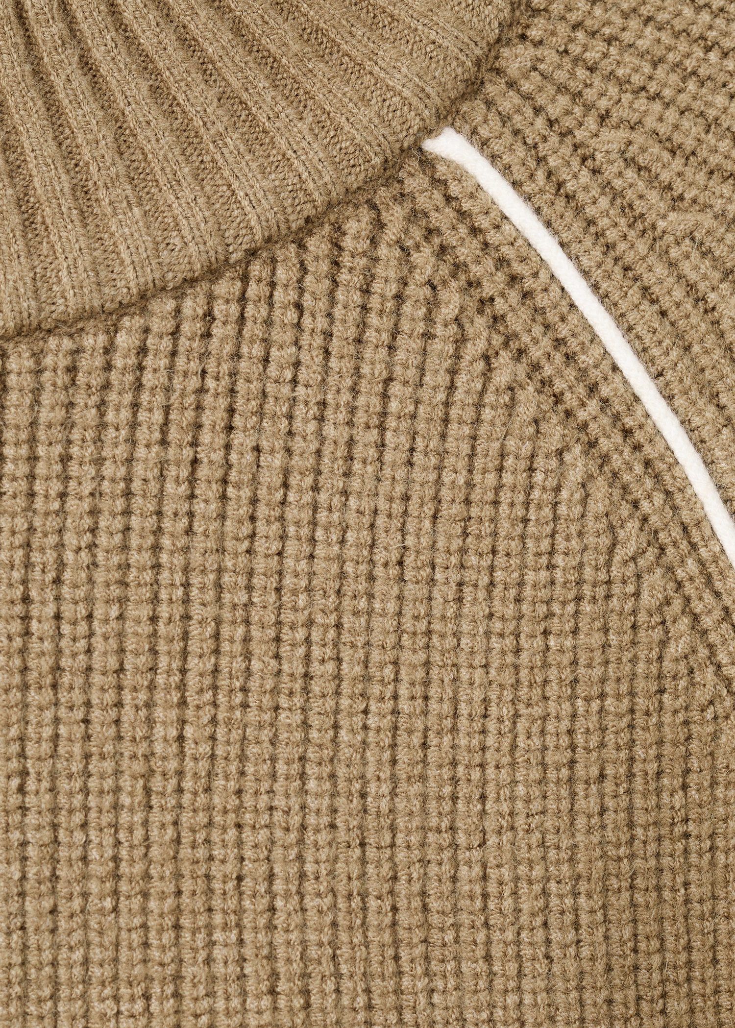 Knitted sweater with perkins neck