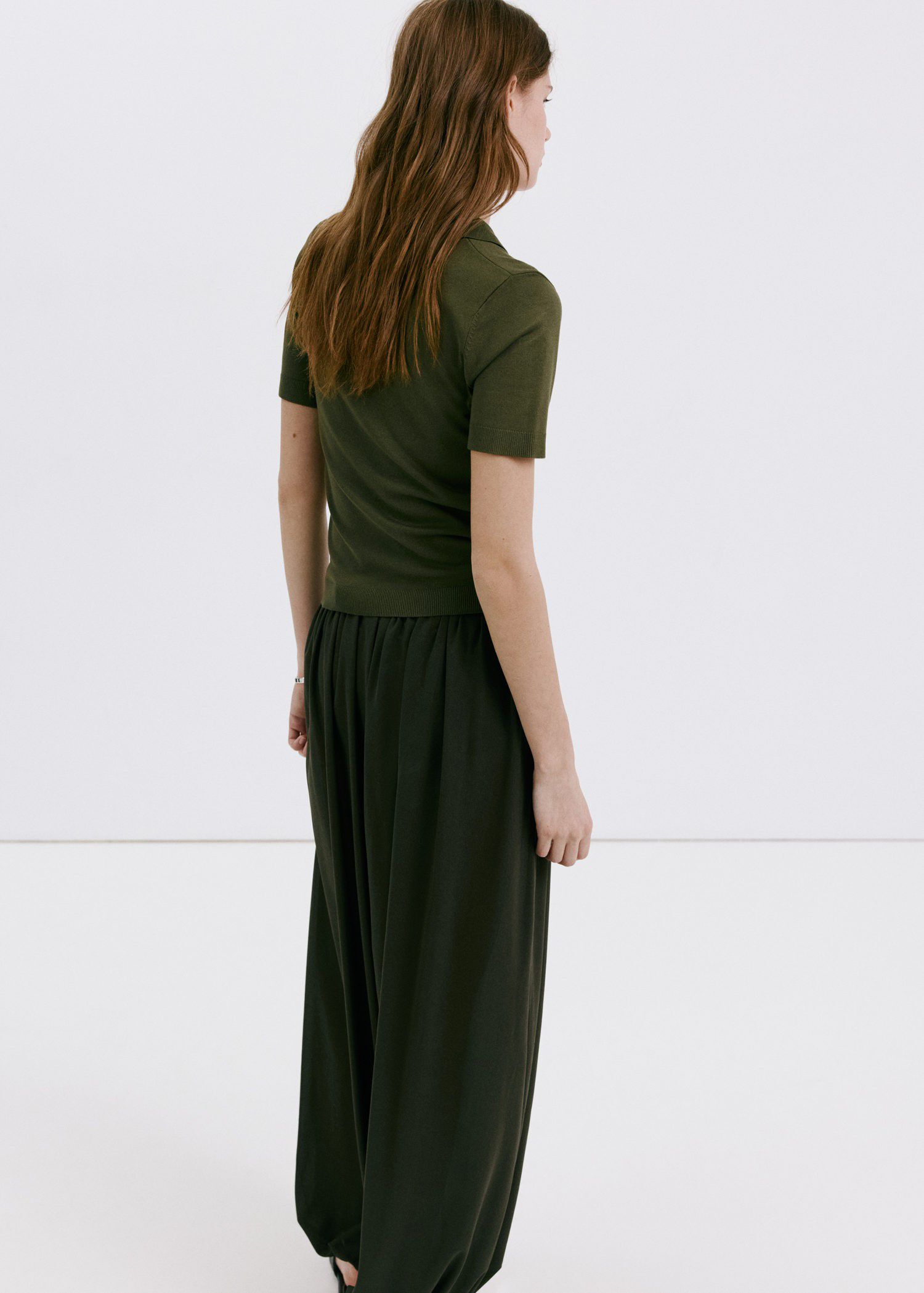 Fine-knit polo shirt
