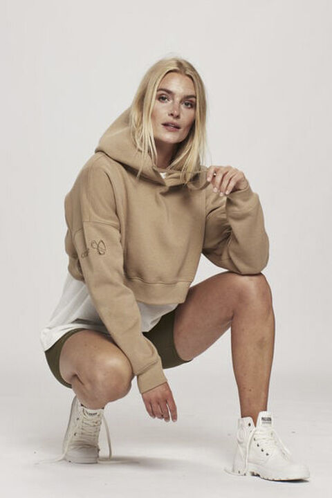 Oversized Crop hættetrøje