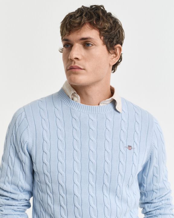 COTTON CABLE C-NECK
