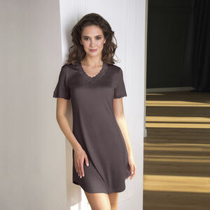 Silk Jersey - Nightgown w. sleeve