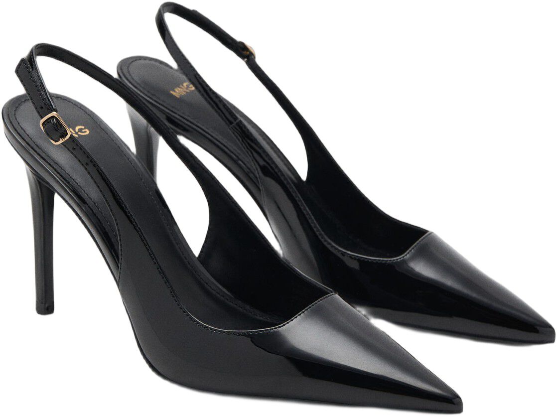 Patent heeled shoes