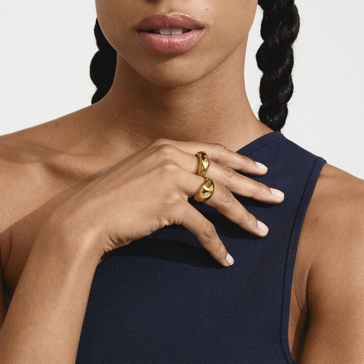 DUNE rings, 2-in-1 set, gold-plated