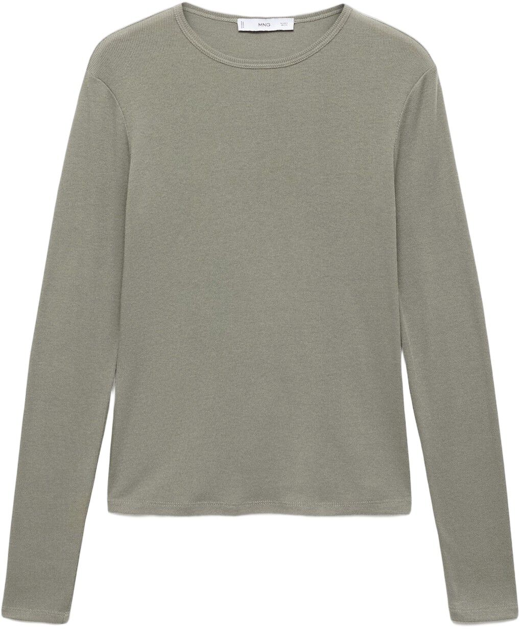 Ribbed long-sleeved t-shirt