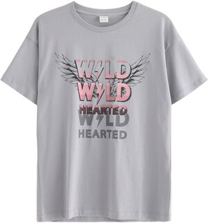 T-shirt i mjuk bomullstrikå med ra