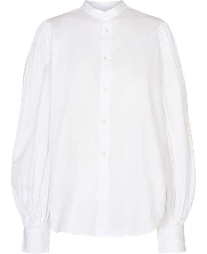 Poplin Blouson-Sleeve Shirt