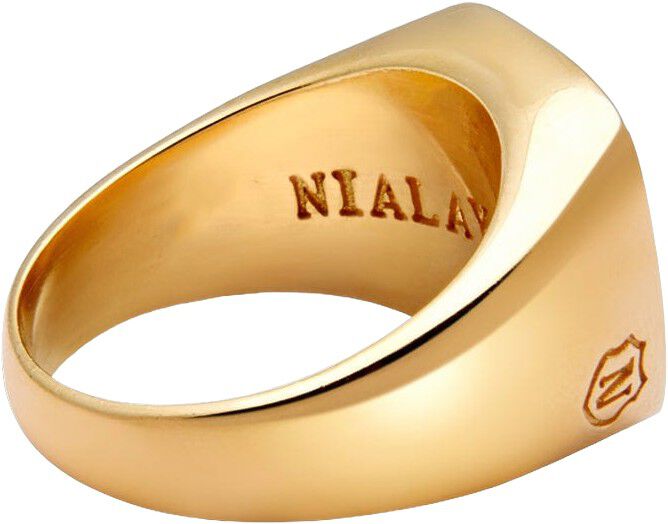 Men's Gold Signet Ring with Blue Lapis