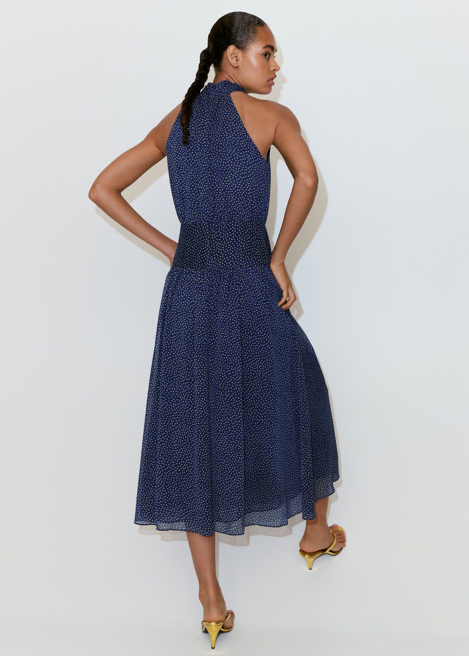 Printed halter-neck dress