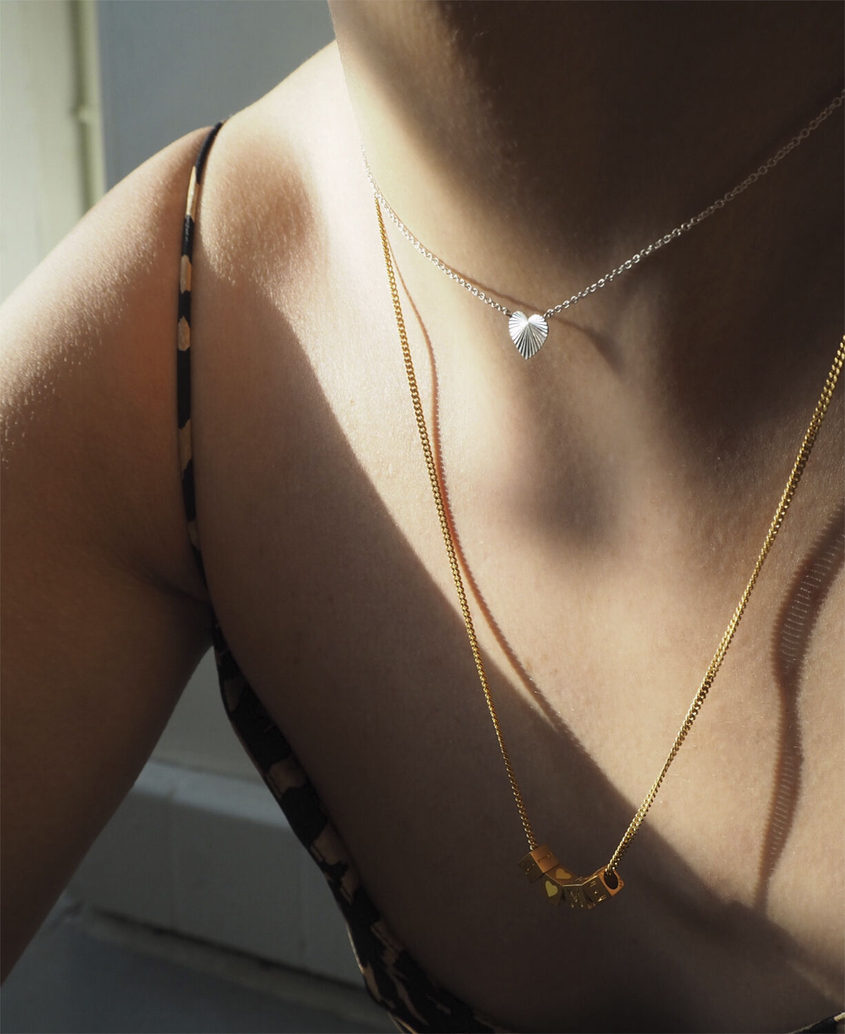 Reflection Heart necklace, sterling silver