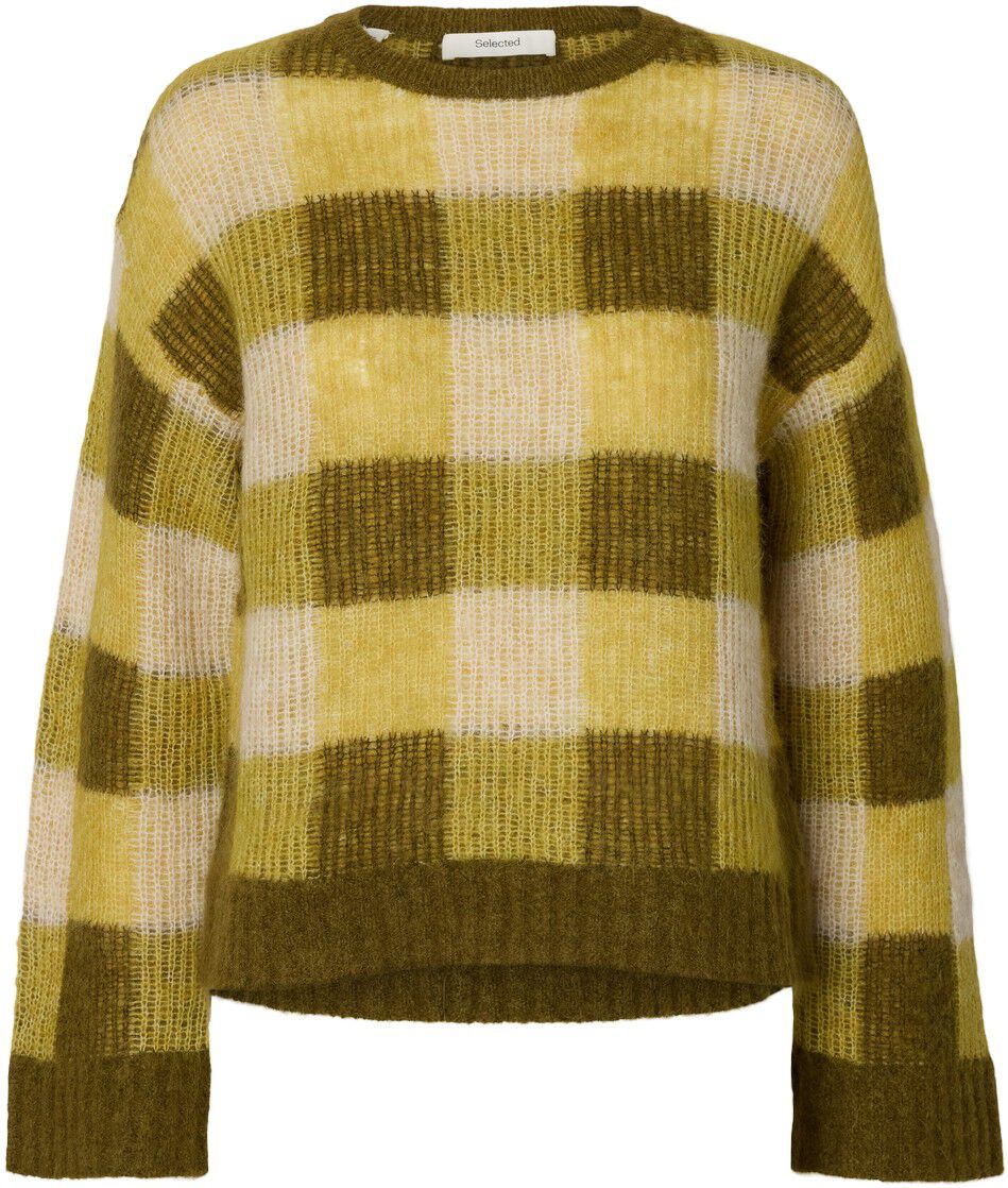 Slwlulu Loose Ls Check Knit O-Neck