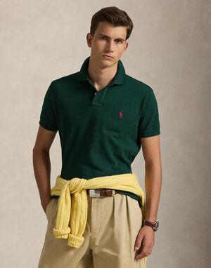 Custom Slim Fit Mesh Polo Shirt