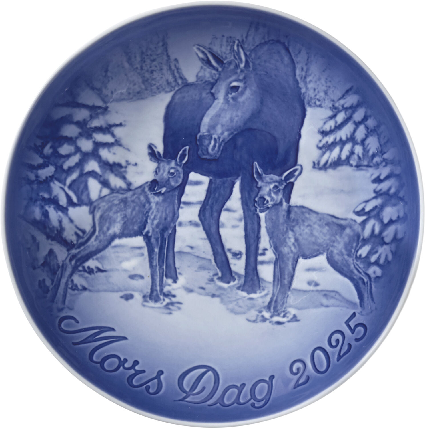 Bing & Gr&oslash;ndahl mors dags platte 2025, elgko med kalve, 15 cm