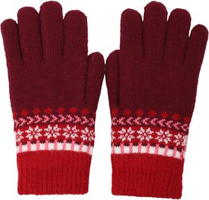 Danechestnut Gloves Dk Bordeaux JAQUARD