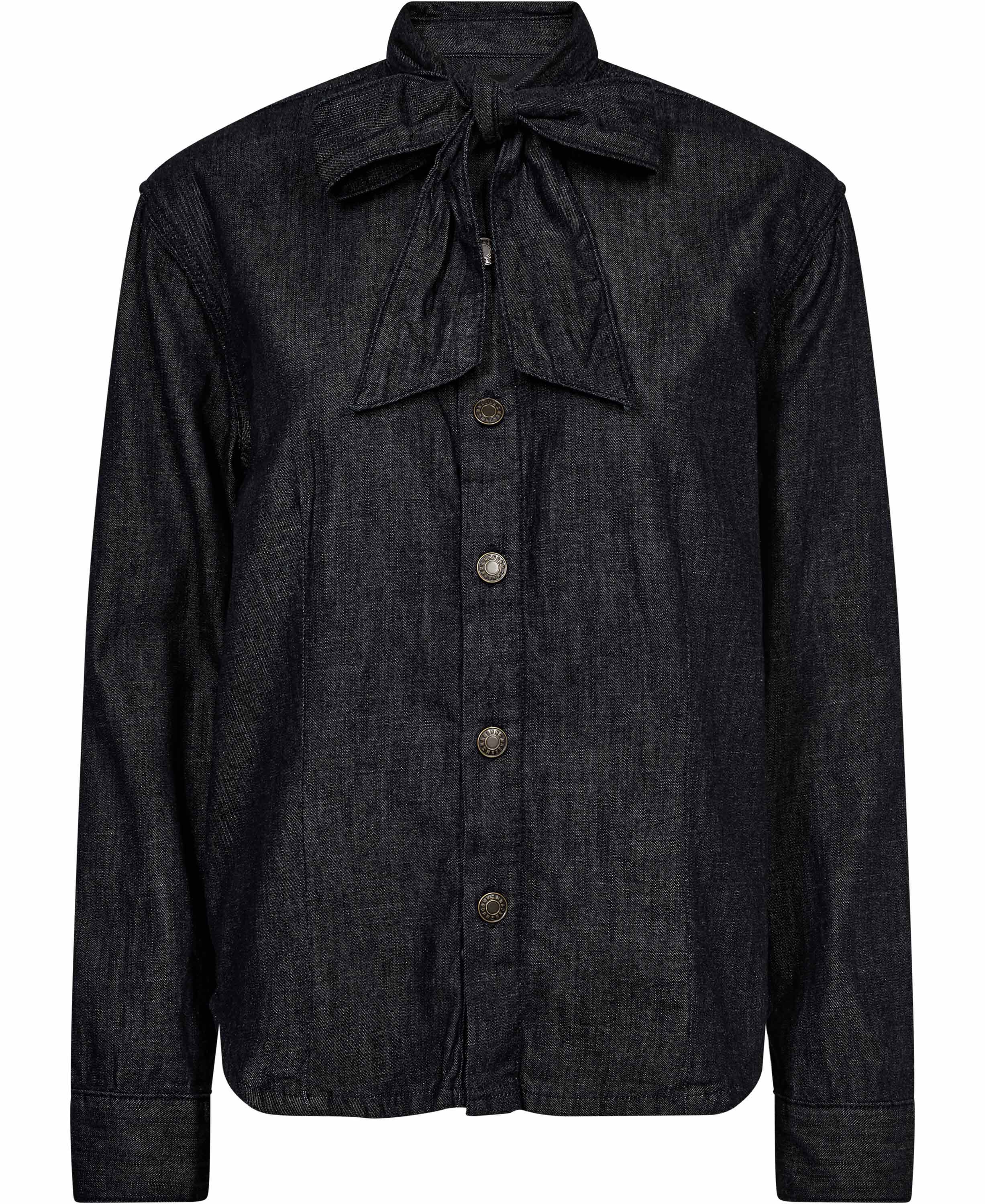 Denim shirt with bow