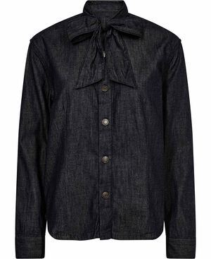 Denim shirt with bow