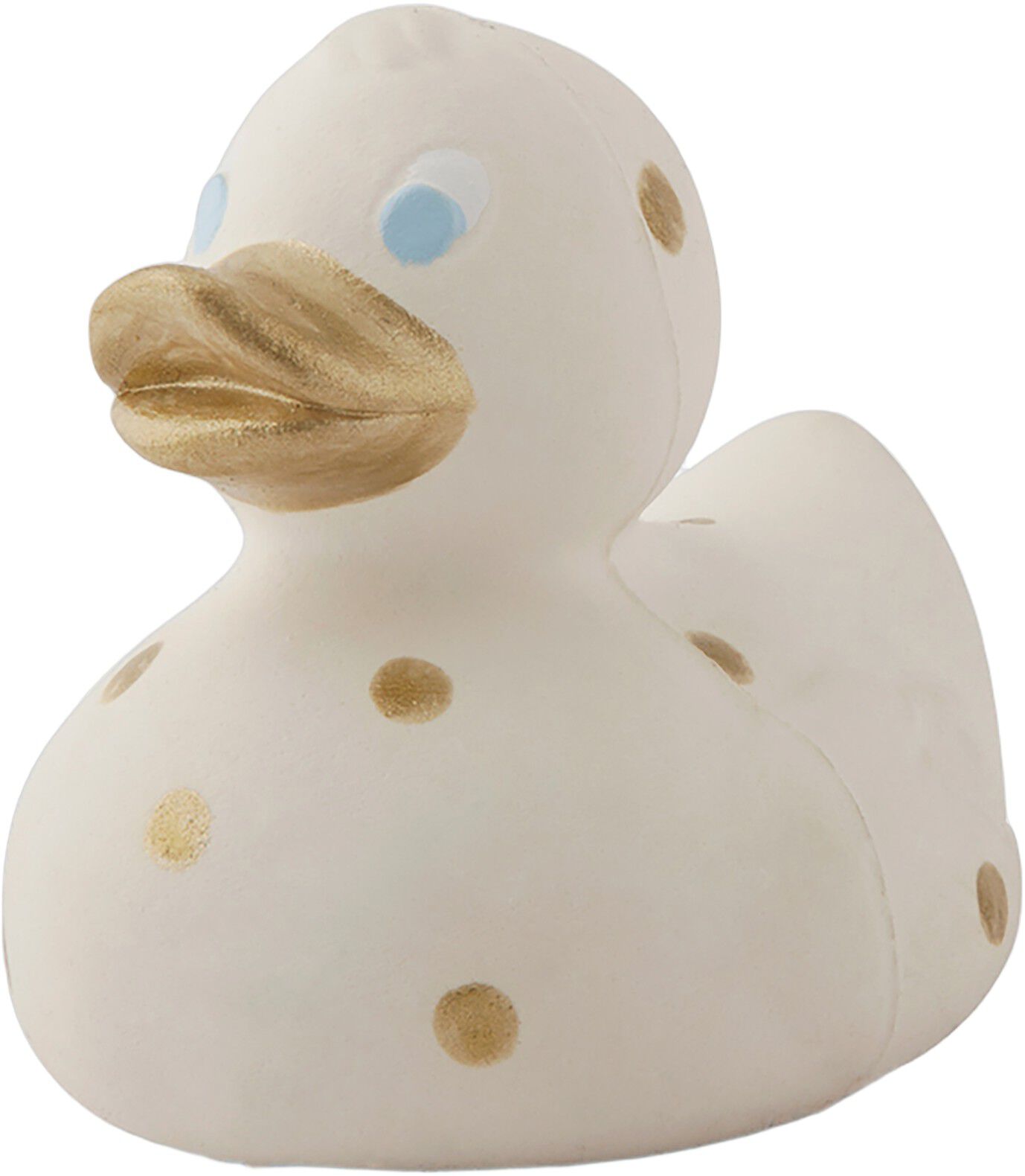 Oli & Carol - Lille Badeand - Hvid m. guld prikker 8cm.