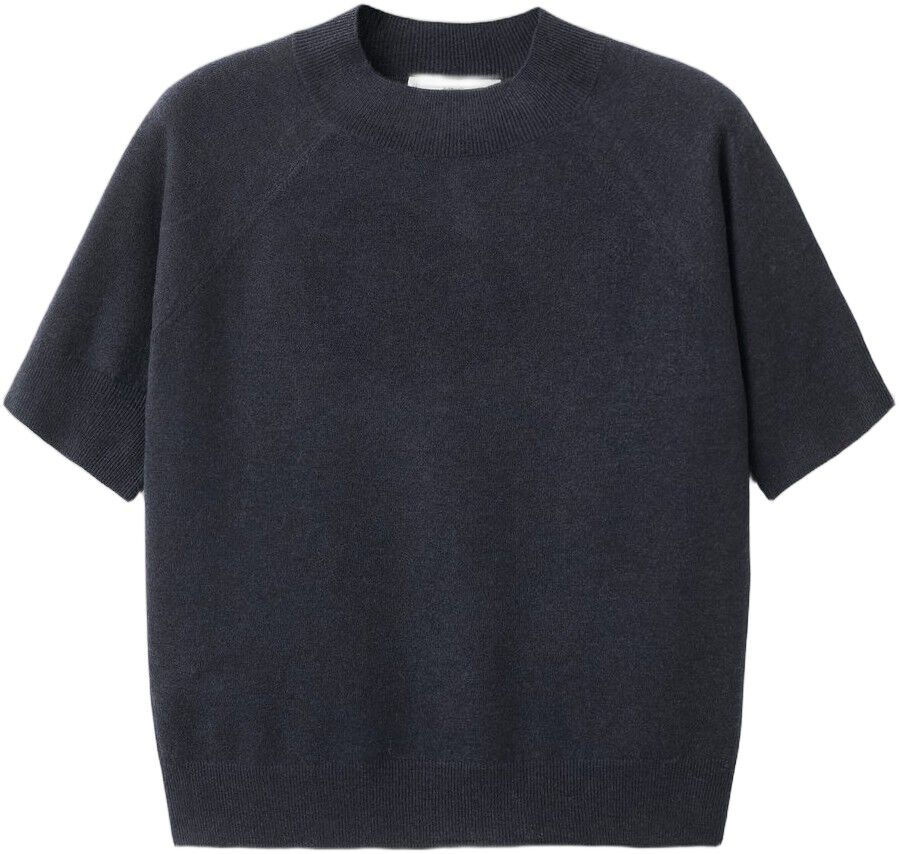 Short-sleeved wool-blend sweater