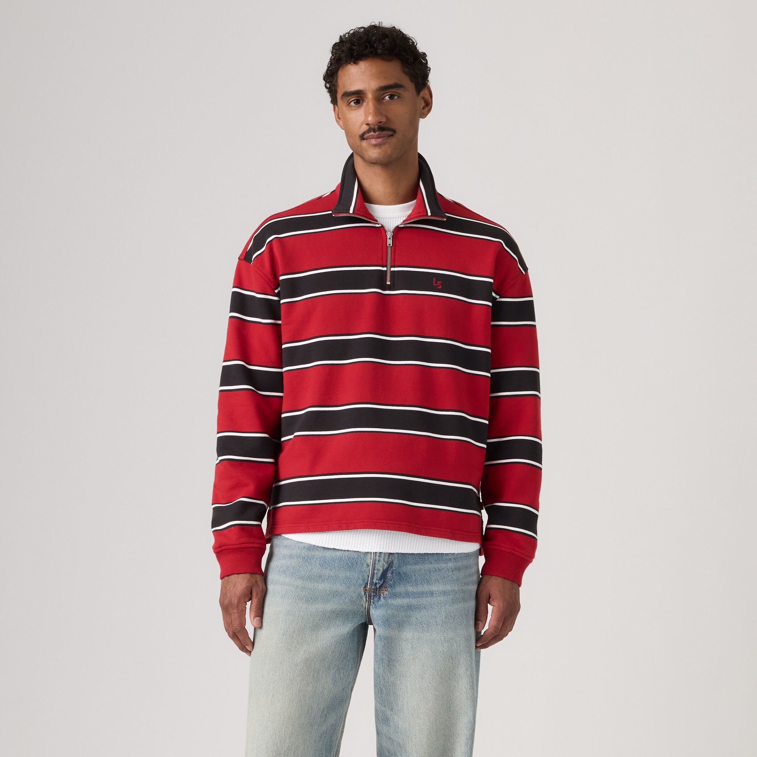 CAMERON 1/4 ZIP HAMERSLEY STRI