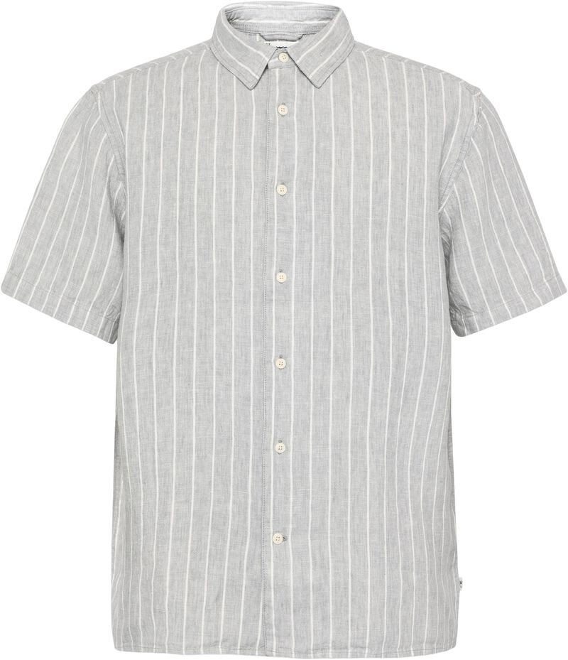Relaxed Linen Stripe Short Sleeve Shirt