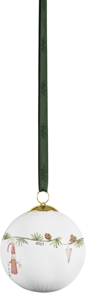 Hammersh&oslash;i Christmas Kugle 2024 &Oslash;6 cm hvid m. deko