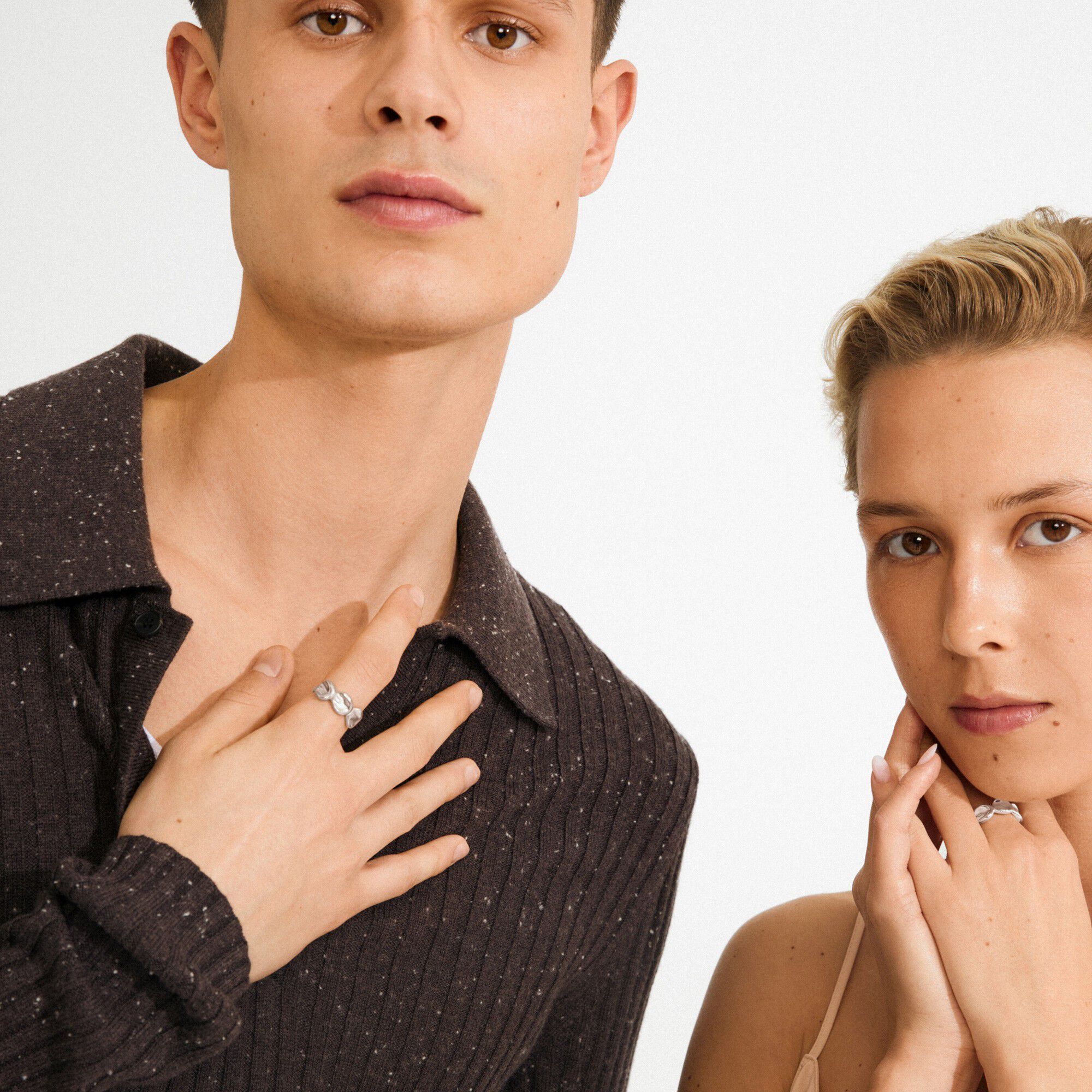 SPARKLE ring s&oslash;lvbelagt