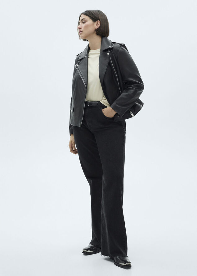 Leather biker jacket