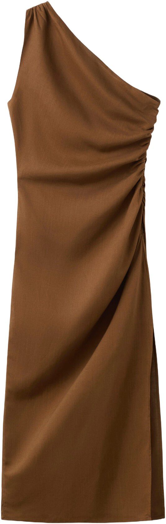 Asymmetrical dress with side slit