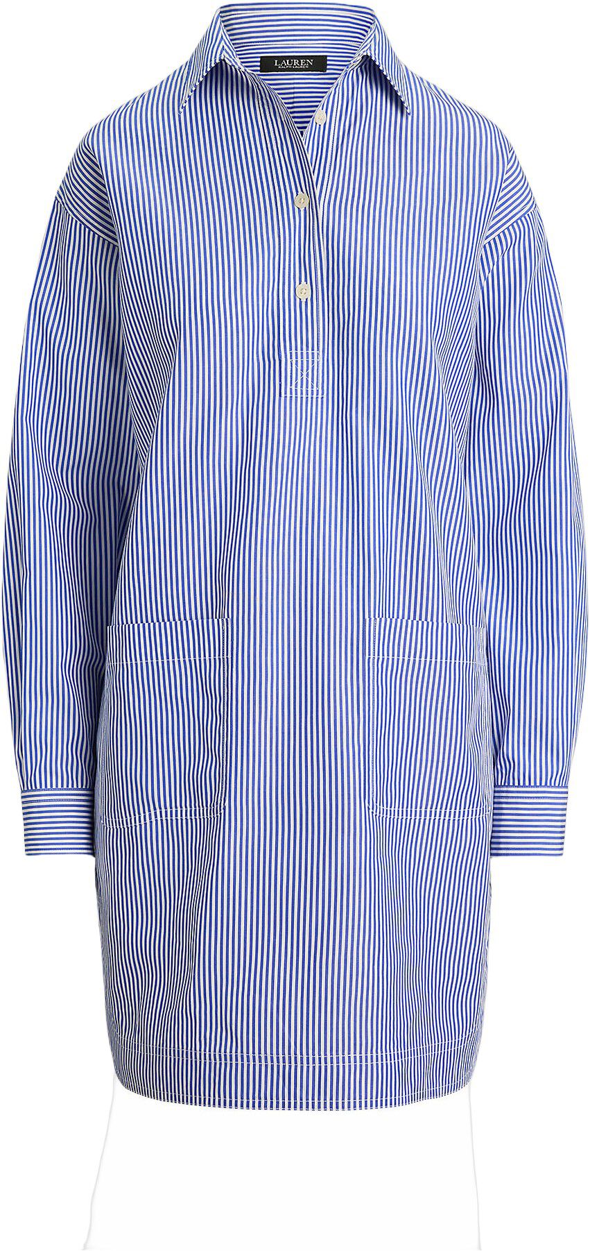 Striped Cotton Broadcloth Shirtdress