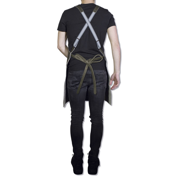 Læderforklæde Suspender Serie Apron Vintage Grey