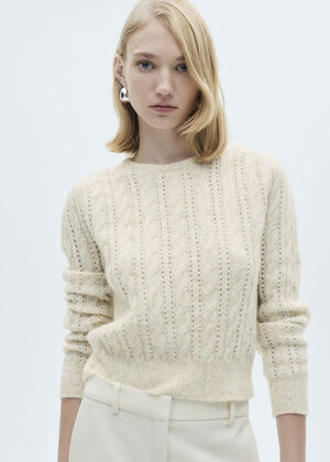 Braided sweater with openwork detai