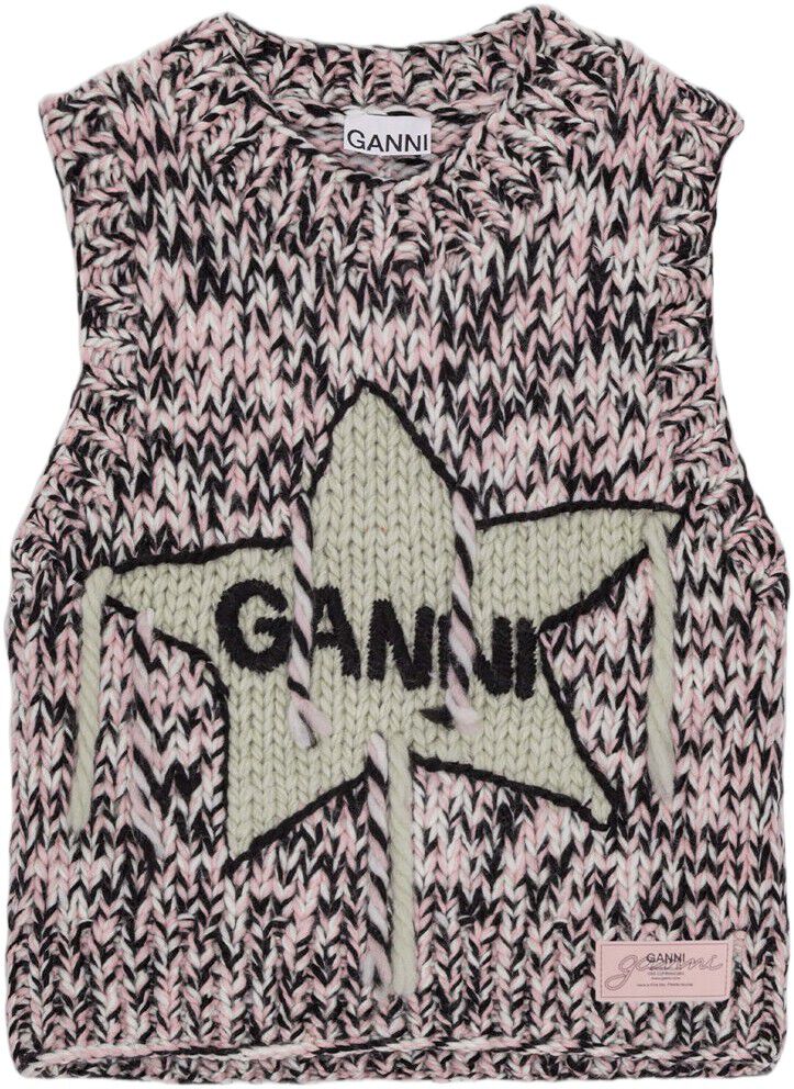 Graphic Wool Handknit Vest