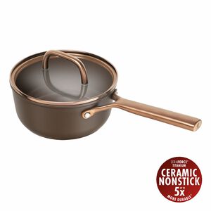 Milano, Kasserolle Med glasl&aring;g 18 cm, Brun