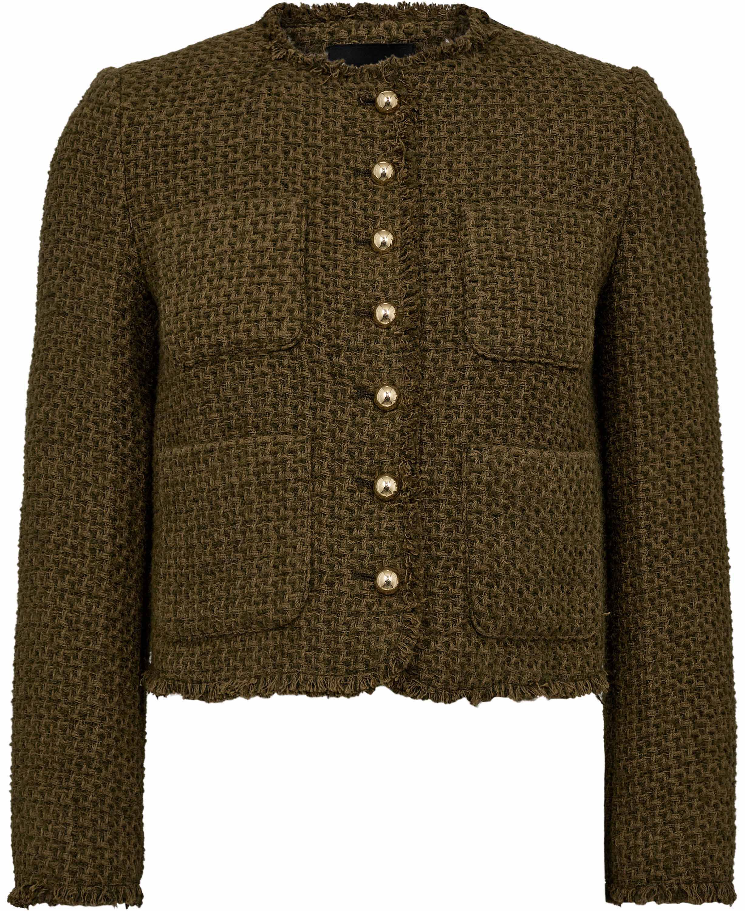 Tweed jacket with jewel buttons
