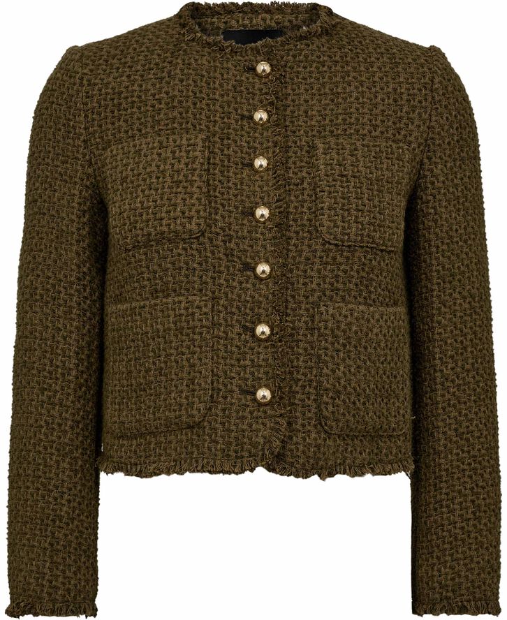 Tweed jacket with jewel buttons