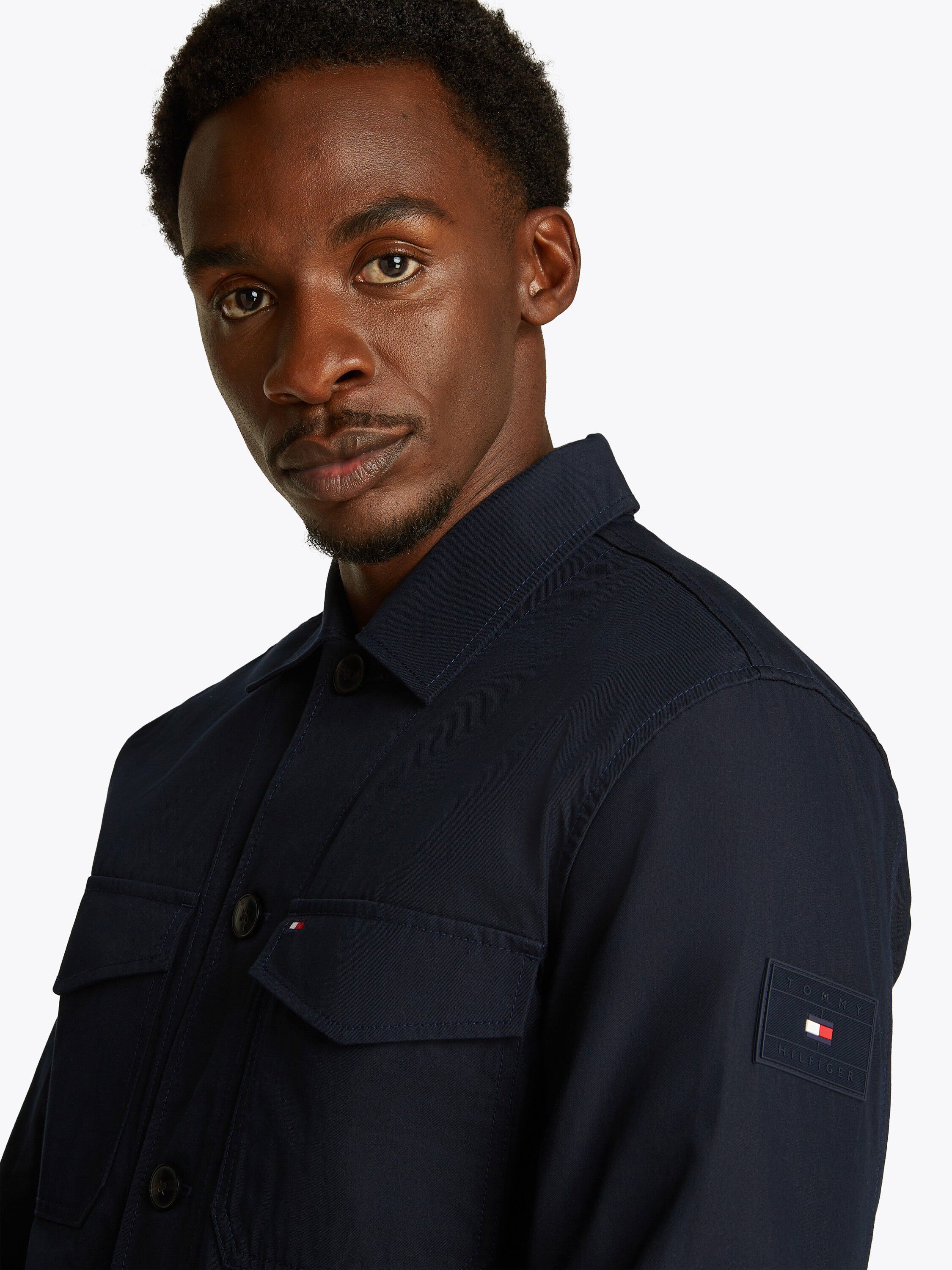 Flag Embroidery Twill Shirt Jacket