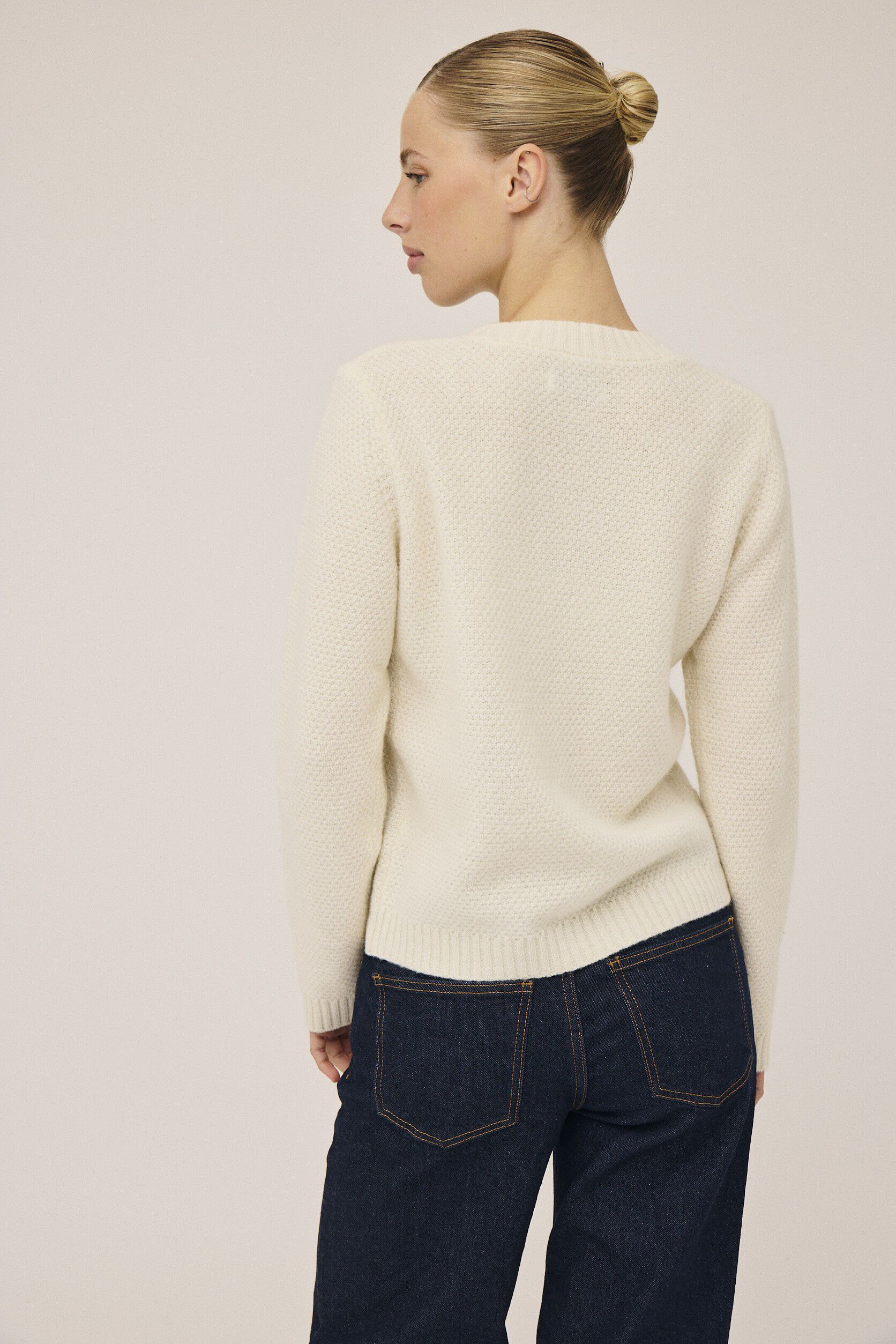 Myrna 4 Struktur strikket cardigan - 100% Uld RWS