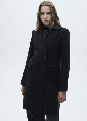 Double-breasted wool coat