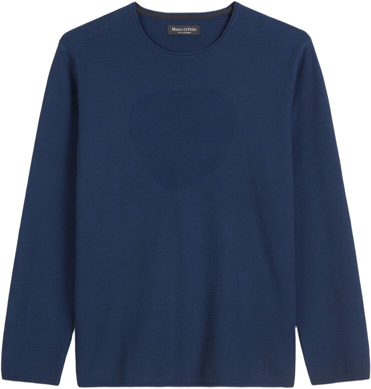 Crewneck, cotton slub, piqué struct