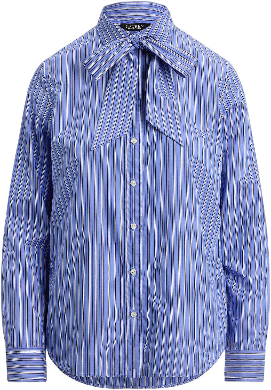 Classic Fit Striped Tie-Neck Shirt
