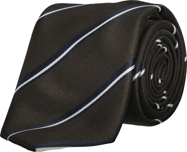 Polyester tie with stripe 7 cm