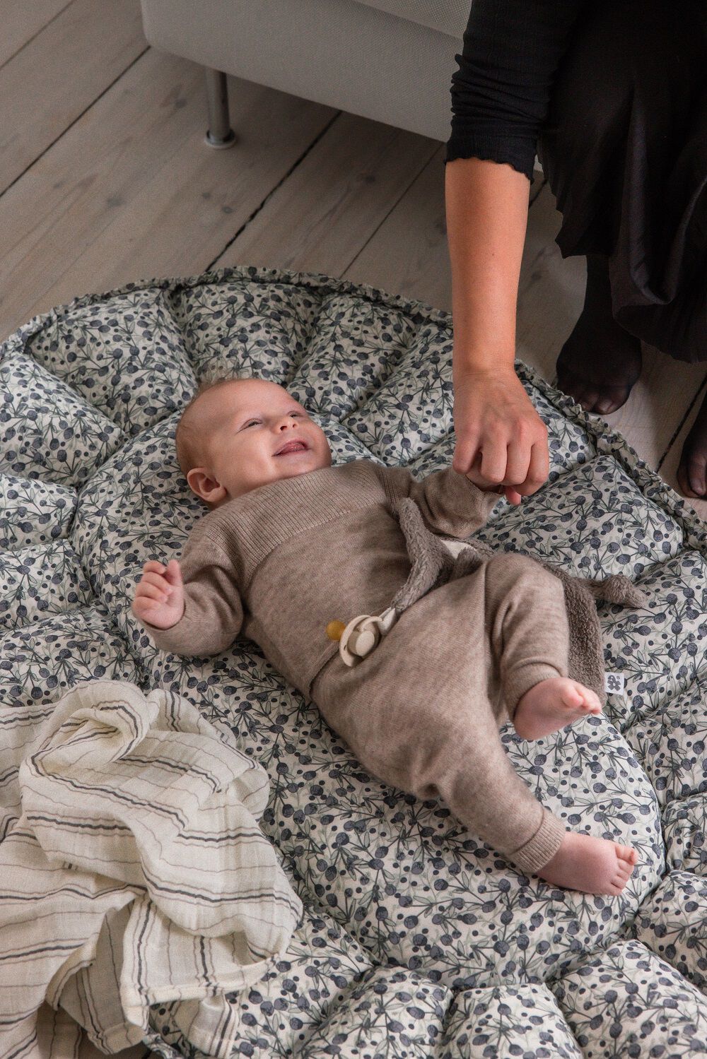 Sebra 3-i-1 Babynest, blue olive