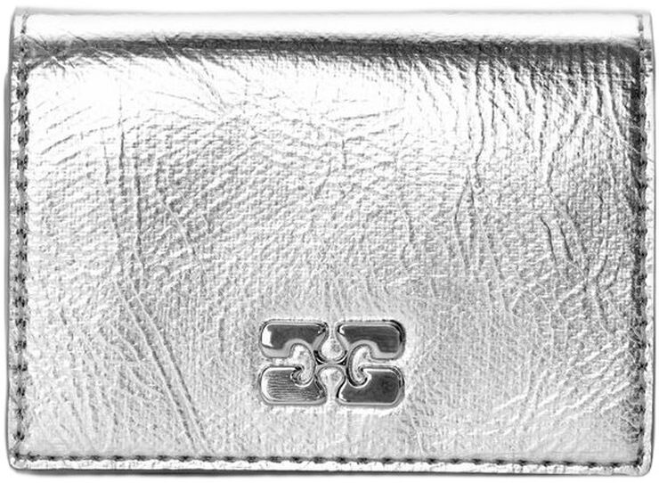 Ganni Bou Flap Card Holder Metallic
