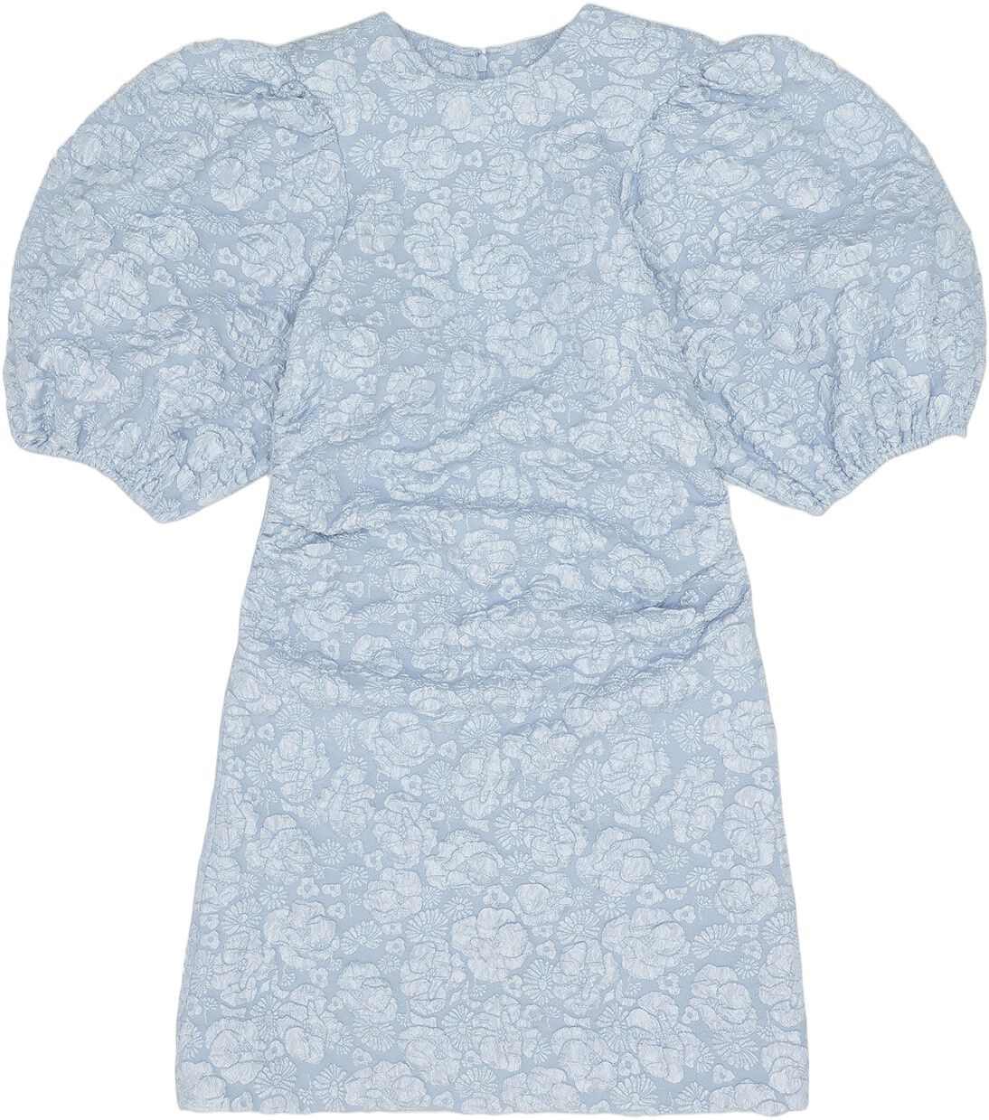 Stretch Jacquard Puff Sleeves Mini