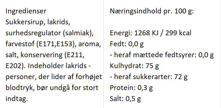 Sirup med smag af salt lakrids