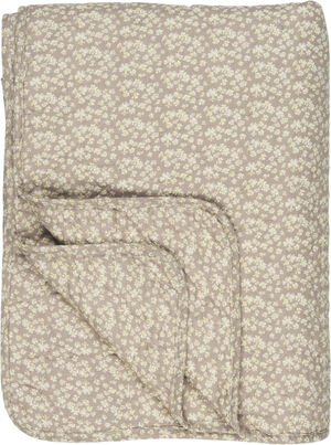 Quilt malva m/hvide og gule blomster