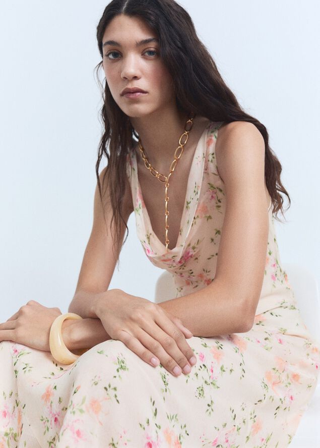 Draped floral dress